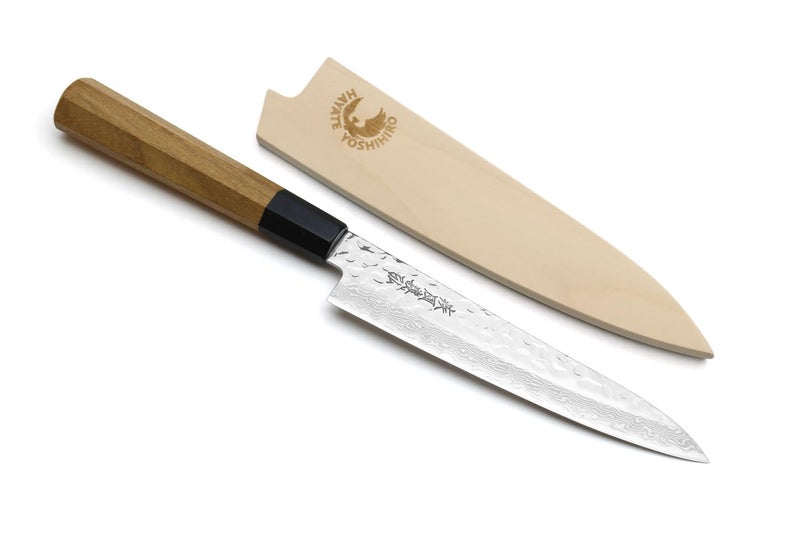 Yoshihiro 46 Layers VG10 Hammered Damascus Petty Japanese Utility Knife Ambrosia Handle (6''(150mm)) - Image 1